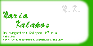 maria kalapos business card